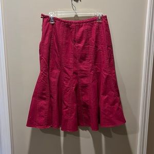 Red Denim Flare Skirt Size 6